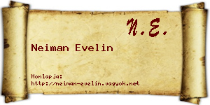 Neiman Evelin névjegykártya